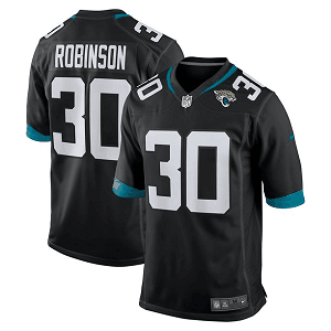 Men's Jacksonville Jaguars #30 James Robinson Nike Game Black Jersey