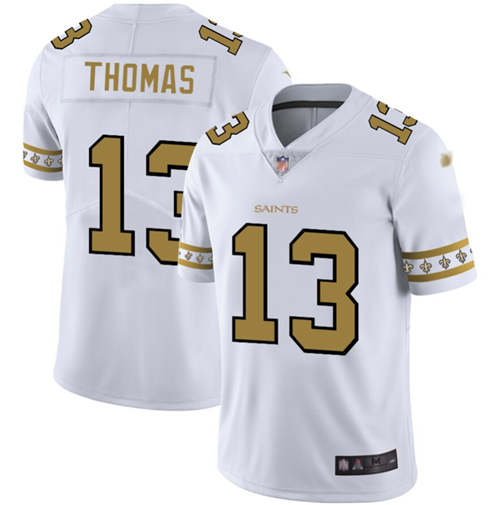 New Orleans Saints #13 Michael Thomas White Men's Stitched NFL Limited Team Logo Fashion Jersey