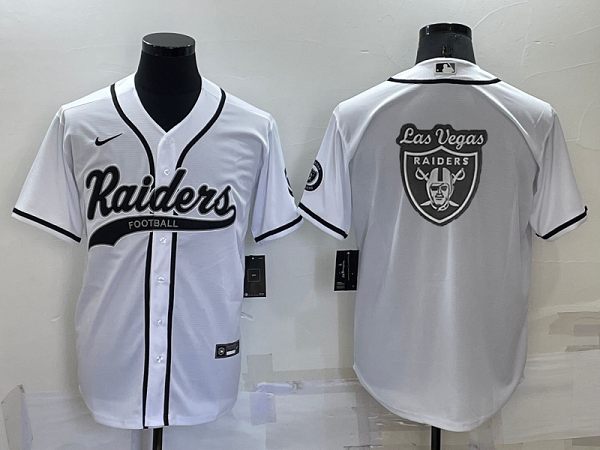 Men's Las Vegas Raiders Blank White Stitched Baseball Cool Base Jersey