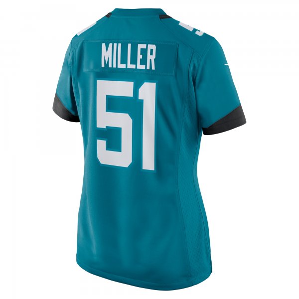 Women's Jacksonville Jaguars Ventrell Miller Nike  Teal  Game Jersey