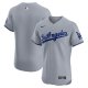 Men's Los Angeles Dodgers  Nike Gray Road Vapor Premier Elite Patch Jersey