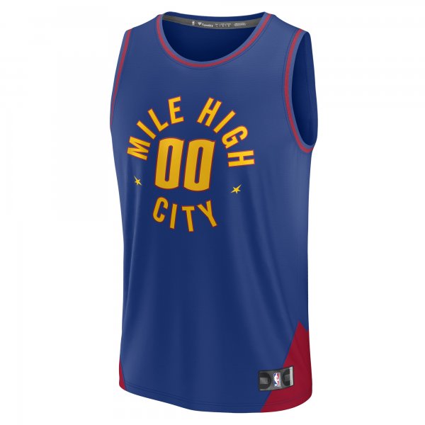 Youth Denver Nuggets Fanatics Blue Fast Break Replica Custom Jersey - Statement Edition