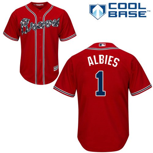 Atlanta Braves #1 Ozzie Albies Red New Cool Base Stitched MLB Jersey