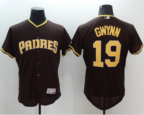 San Diego Padres #19 Tony Gwynn Brown Flexbase Collection Stitched MLB Jersey