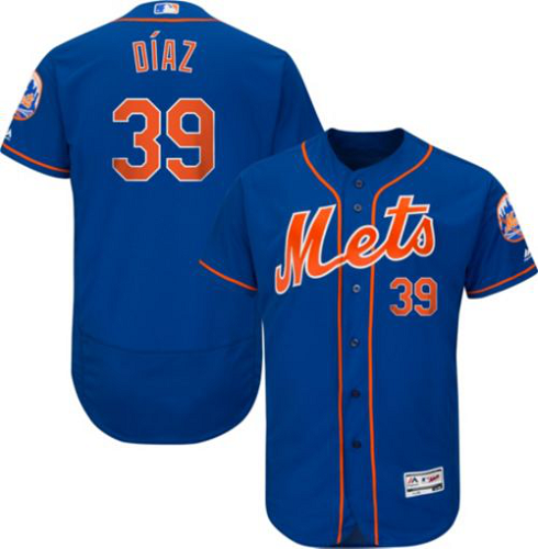 Men's New York Mets #39 Edwin Diaz Majestic Flex Base Alternate Royal On-Field MLB Jersey