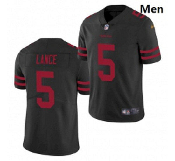 Men San Francisco 49ers #5 Trey Lance Jersey Black 2021 Limited Football