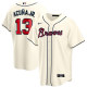 Men's Nike Atlanta Braves #13 Ronald Acuna Jr. Cream Alternate 2020 MLB Jersey