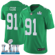 Men's Nike NFL Philadelphia Eagles #91 Fletcher Cox Limited Green Rush Vapor Untouchable Super Bowl LII Jersey