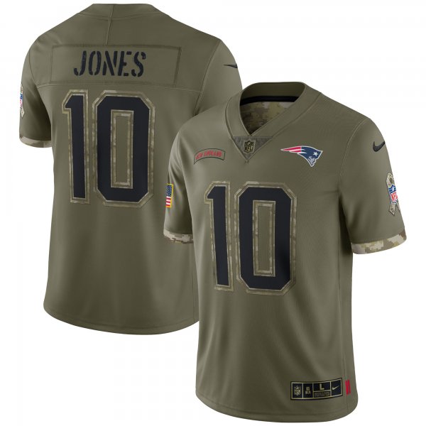 Men's New England Patriots Nike Olive 2022 Salute To Service Limited Jersey