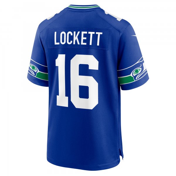 Men's Seattle Seahawks Tyler Lockett Nike Royal Throwback Player Game Jersey