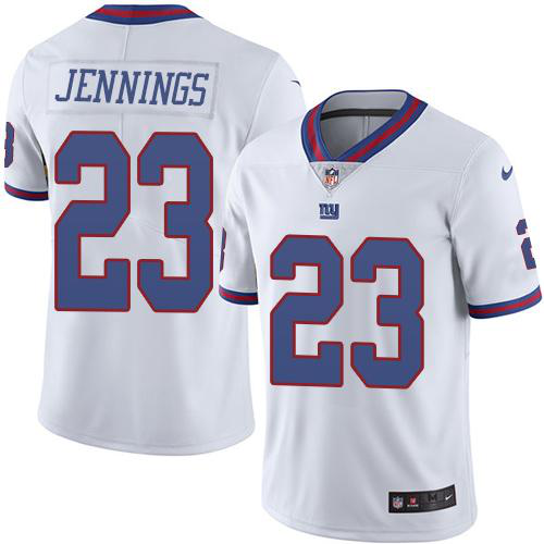 Nike New York Giants #23 Rashad Jennings White Men's Stitched NFL Limited New Color Rush Jersey