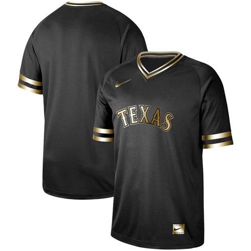 Texas Rangers Blank Black Gold Stitched MLB Jersey