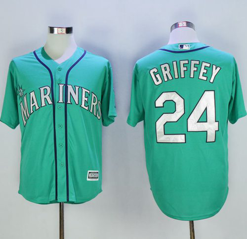 Seattle Mariners #24 Ken Griffey Green New Cool Base 2016 Hall Of Fame Patch Stitched MLB Jersey