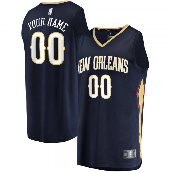 Youth New Orleans Pelicans  Fanatics Navy Fast Break Custom Jersey - Icon Edition